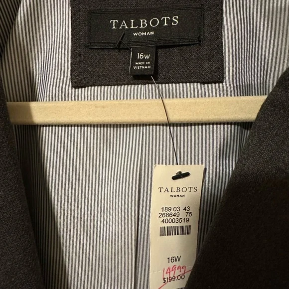NWT Talbots Woman Charcoal Blazer - Picture 3 of 4